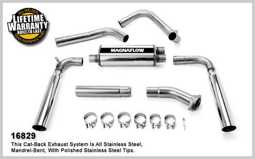 Single 3" magnaflow catback exhaust system 16829