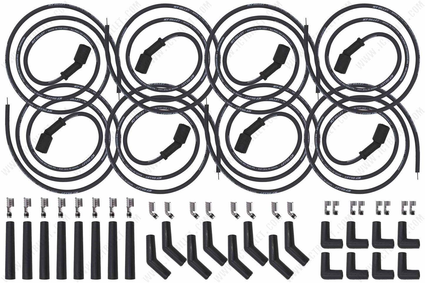 LS LT Swap Universal Spark Plug Wire Set Remote Coil Spiral Core Straight 90 135